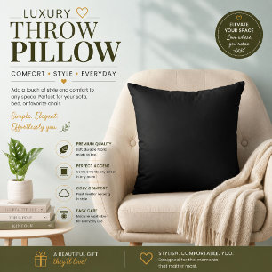 Luxury Black Throw Pillow Decor