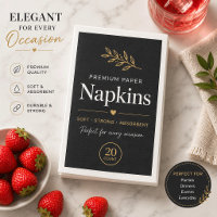 Luxury Black Wedding Paper Napkins