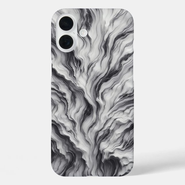 Luxury Black & White Marble Case - Deep Layered  (Back)