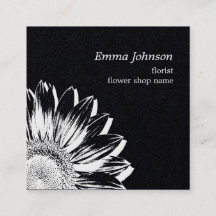 Luxury Black White Sunflower | Minimalist Florist