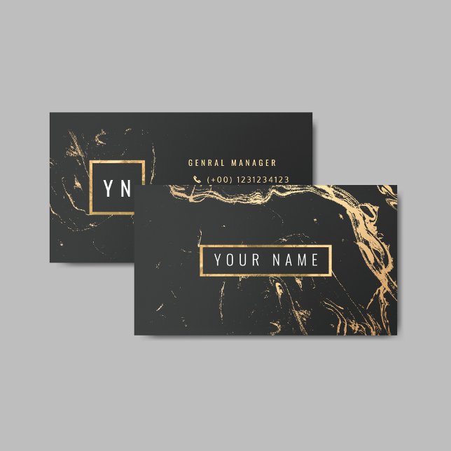 Luxury Black with Gold Marble texture Business Card (Creator Uploaded)