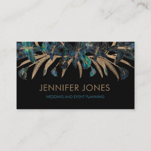 Luxury Blossom Abalone Shell and Gold Business Card