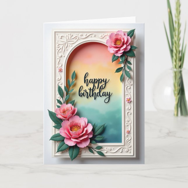 Luxury Blossom Birthday Card (Front)