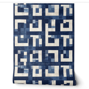 Luxury Blue 3D Pattern Design Wallpaper