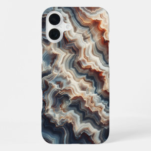 Luxury Blue and Amber Agate Phone Case - Intricate