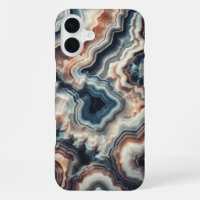 Luxury Blue and Amber Agate Phone Case - Intricate