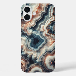 Luxury Blue and Amber Agate Phone Case - Intricate