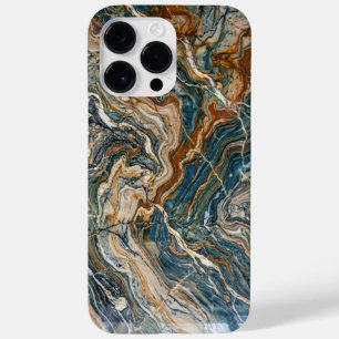 Luxury Blue and Gold Marble Swirl iPhone Case