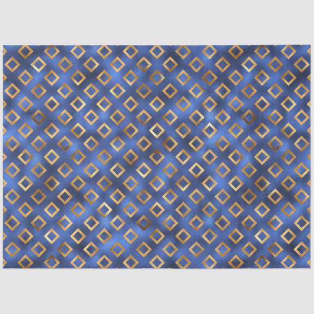 Luxury Blue and Gold Series Design 18 Tissue Paper (Front)