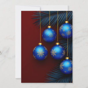 Luxury Blue Christmas Ornaments 🎄✨Holiday Glow Card