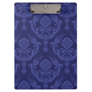 Luxury blue floral damask wallpaper clipboard