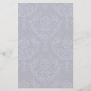 Luxury blue floral damask wallpaper stationery