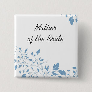 Luxury Blue Floral White Style Button