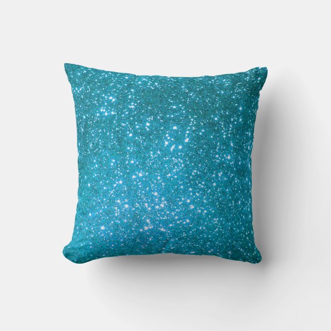 Luxury Blue Gold Glitter Cushion (Front)