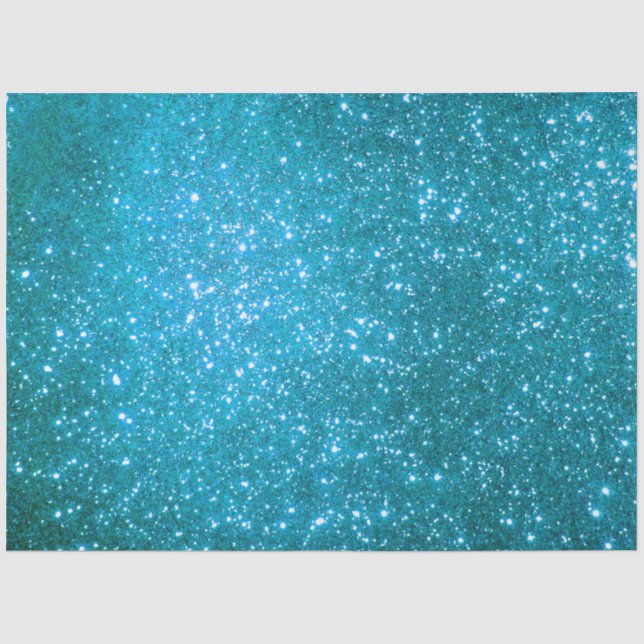 Luxury Blue Gold Glitter Tissue Paper (Front)