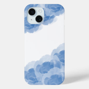 Luxury Blue Magic Rose Watercolor Abstract Art iPhone 15 Case
