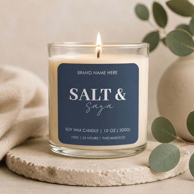 Luxury Blue Minimalist Candle Square Sticker (Creator Uploaded)
