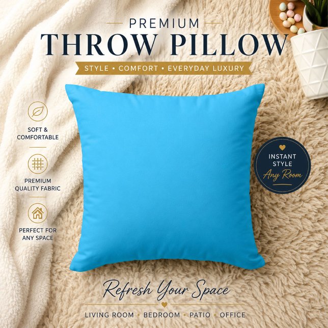 Luxury Blue Minimalist Throw Pillow (Creator Uploaded)