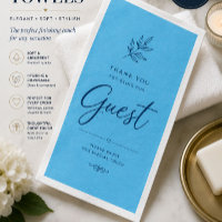 Luxury Blue Personalised Guest Towels