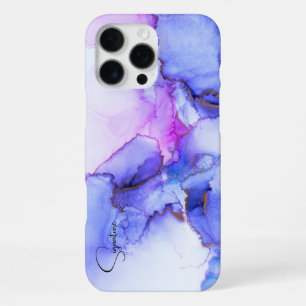 Luxury blue purple alcohol ink marble phone case