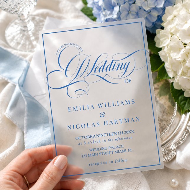 Luxury Blue Wedding Acrylic Invitations (Creator Uploaded)