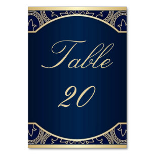 Luxury Blue, Wedding Reception, Navy, Gold,  Table Number