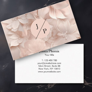 Luxury, Blush-Beige, Circle, Flower, Salon Business Card