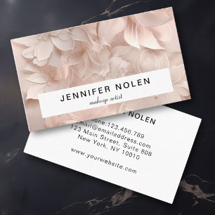 Luxury, Blush-Beige, Flower, Salon Business Card