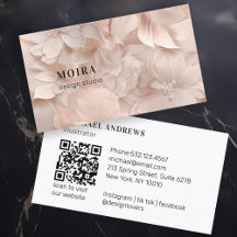 Luxury, Blush-Beige, Flower, Salon, QR Code