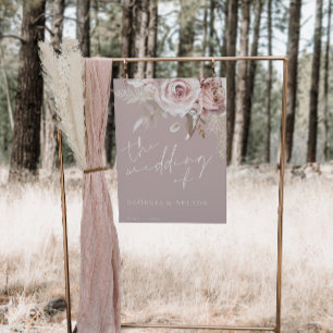 Luxury Blush Floral Large Wedding Poster Sign