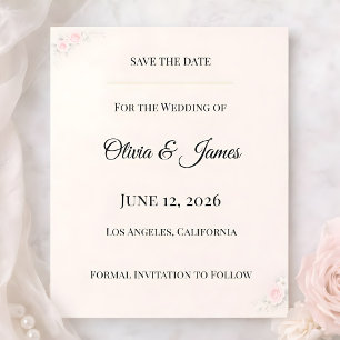 Luxury Blush Floral Save The Date