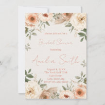 Luxury Blush Garden Bridal Shower Invitation