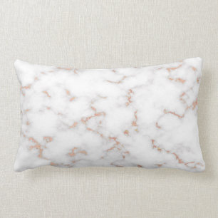 Luxury Blush Glitter Pink White Marble Cotton Lumbar Cushion