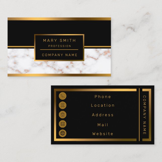 Luxury Blush Glitter Pink White Marble Customise Business Card (Front/Back)