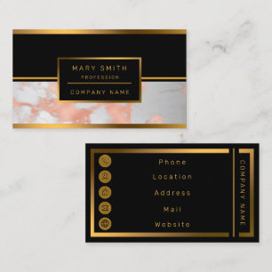 Luxury Blush Glitter White Pink Marble Customise Business Card