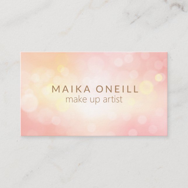 Luxury Blush Pink Bokeh professional day spa Business Card (Front)