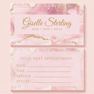 Luxury Blush Pink Gold Agate Marble Appointment Card