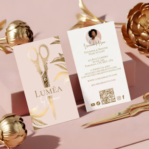 Luxury Blush Pink Gold Beauty Salon Hair Studio Business Card