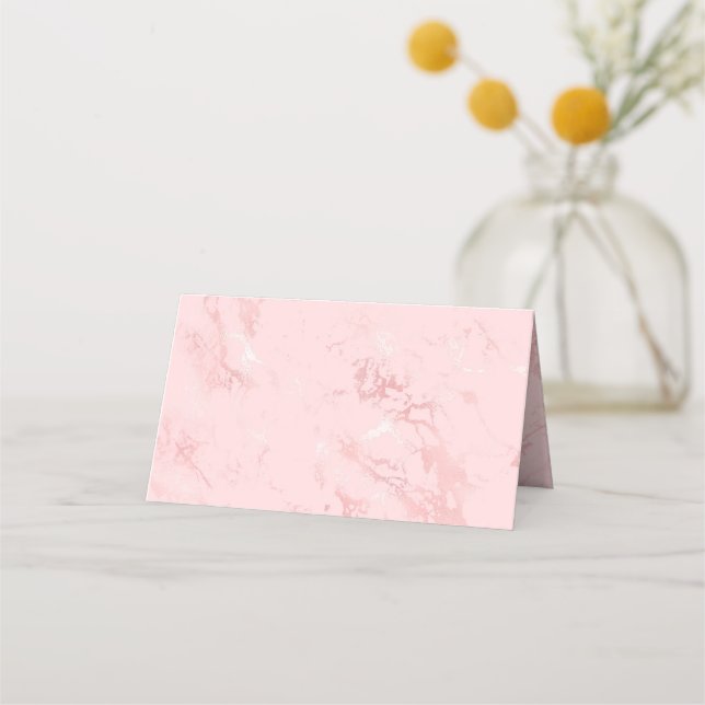 Luxury Blush Pink Marble Blank Place Card (Front)