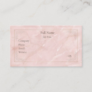 Luxury Blush Pink Marble Gold Botanical Business Card