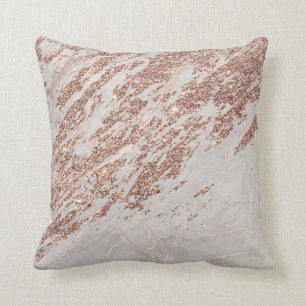 Luxury Blush Pink Rose Glitter Marble Cotton Cushion
