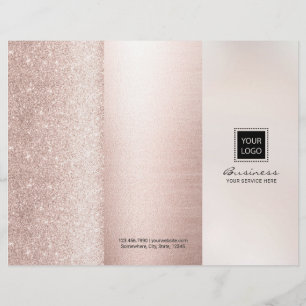 Luxury Blush Rose Gold Beauty Salon Tri-fold