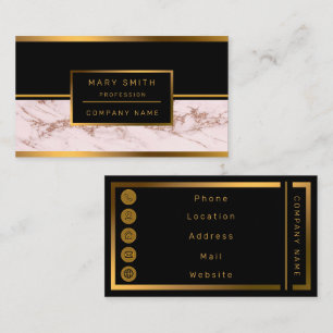 Luxury Blush Rose Pink Glitter Marble Customise Business Card