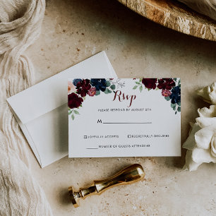 Luxury Boho Colourful Floral RSVP