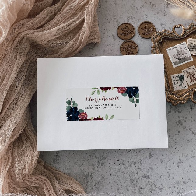 Luxury Boho Colourful Floral RSVP Address Label (Creator Uploaded)