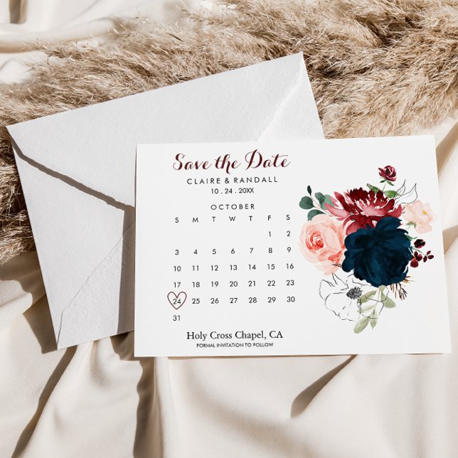 Luxury Boho Colourful Floral Save the Date Calenda (Creator Uploaded)