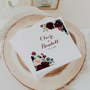 Luxury Boho Colourful Floral Wedding Napkins