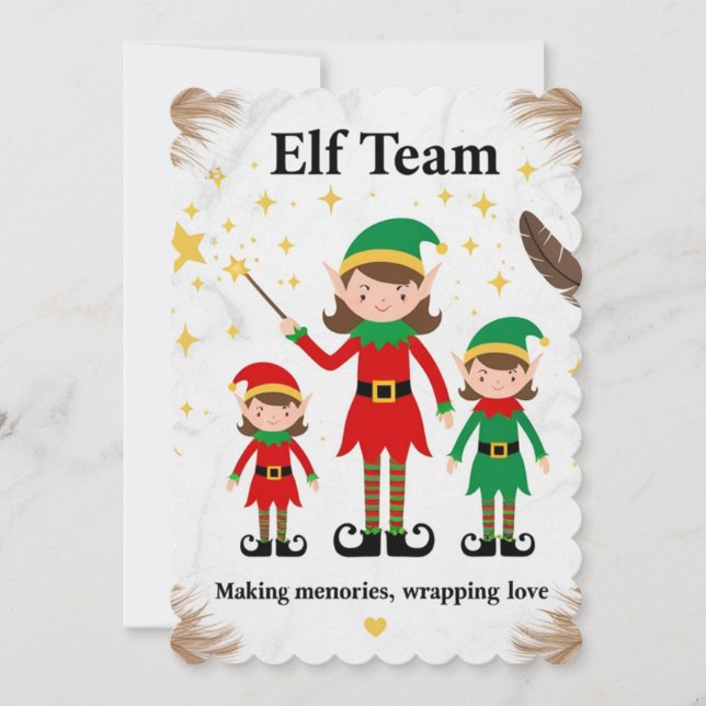 Luxury Boho Elf Team Holiday Party Invitation (Front)