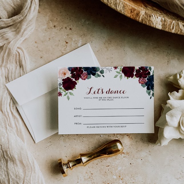 Luxury Boho Floral Wedding Song Request Card (Creator Uploaded)