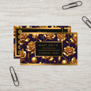 Luxury Boho Gold Rose Modern Collection Business Card